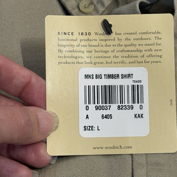 Woolrich Men's Hunting Khaki Shirt Embroidered Labrador NOS- Size Large - Picture 5 of 11